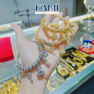 Vòng tay pan gắn charm nhiều màu hoạ tiết túi tiền tài lộc Kami trang sức sỉ