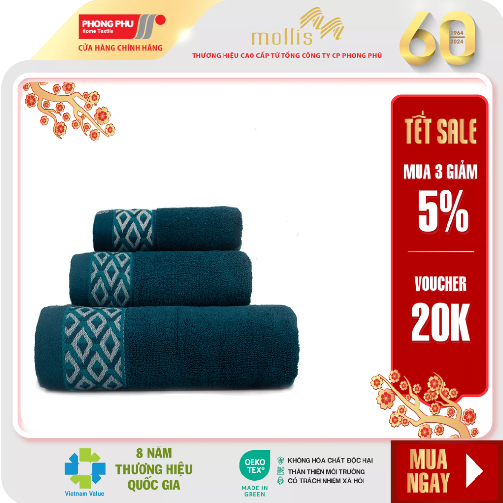 Khăn Tắm, Khăn Mặt/Gội Đầu, Khăn Tay Mollis Lapyarn BM4X FM4X HM4X