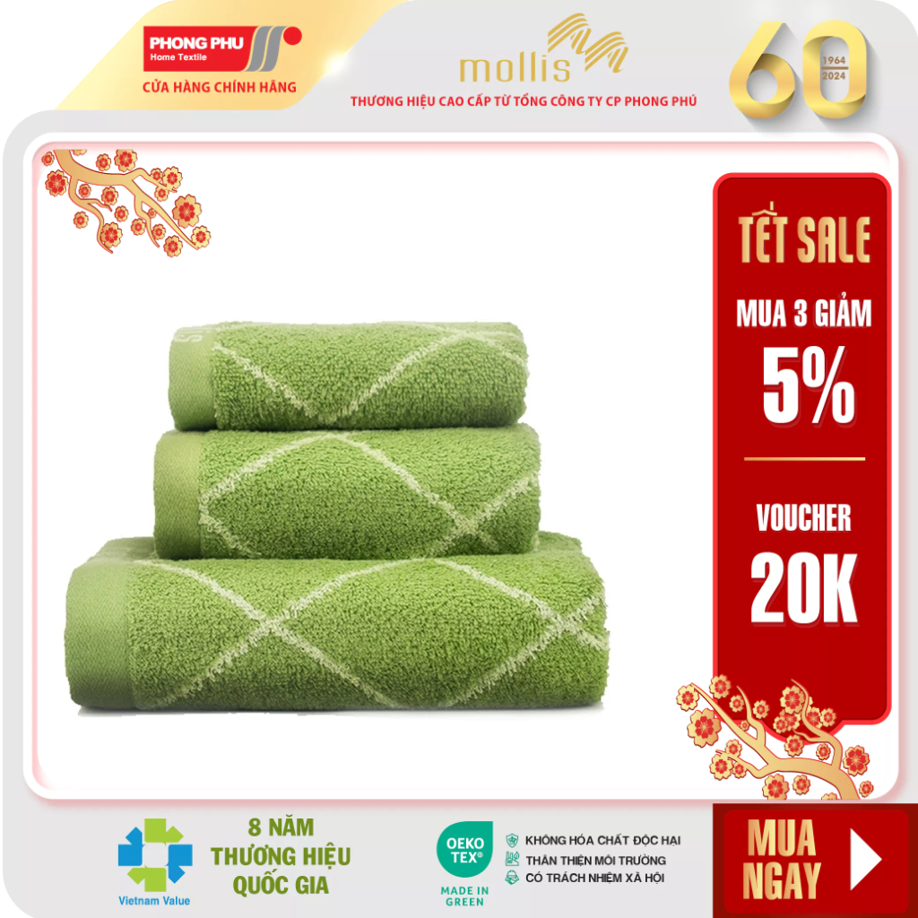 Khăn Tắm Mollis Cotton BM8Z FM8Z HM8Z