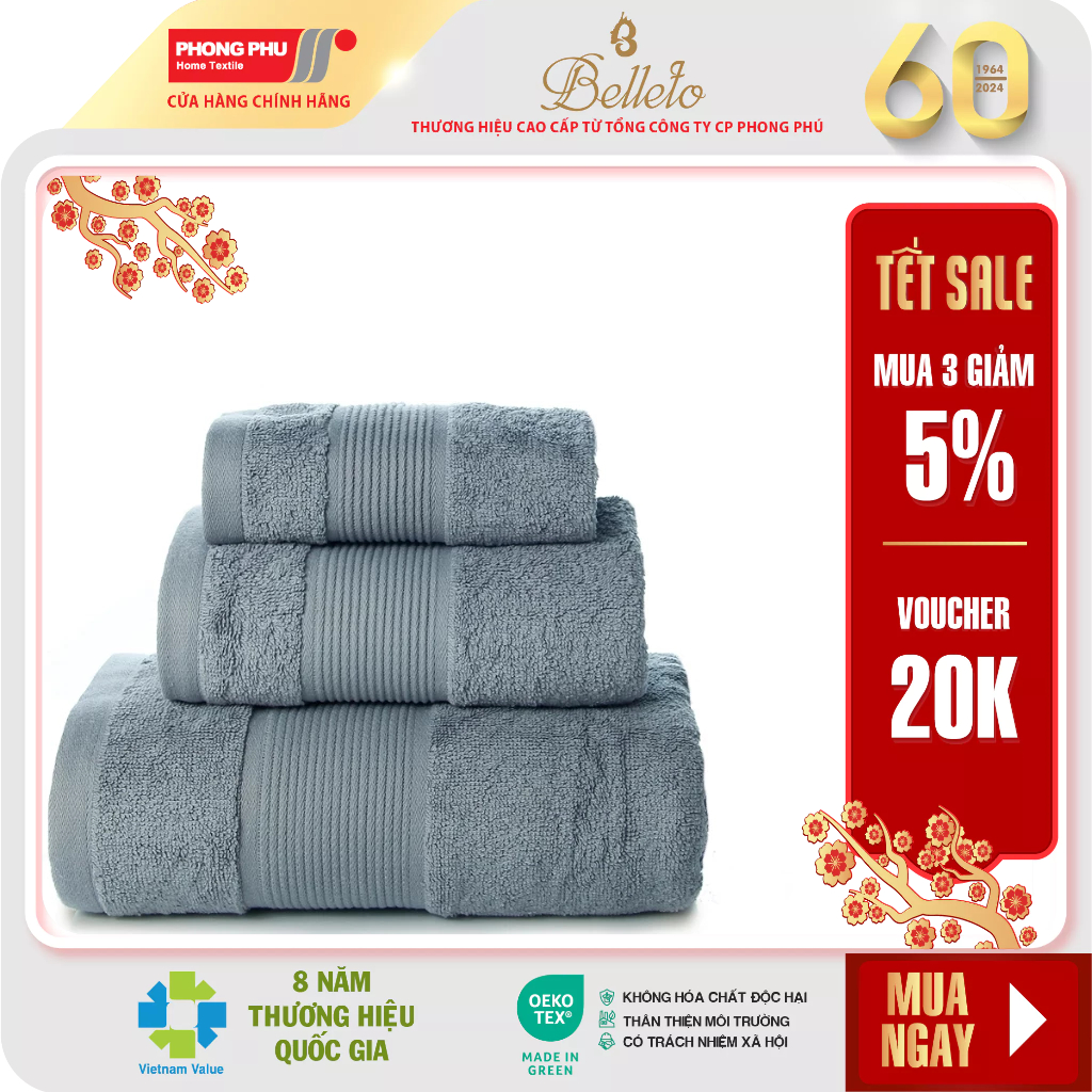 Khăn Tay Belleto Cotton UB10 28x42cm