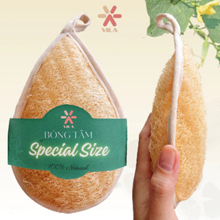 Bông Tắm Xơ Mướp Cỡ Lớn, Loại Đặc Biệt- Tẩy Tế Bào Chết Body, Massage da, dùng cho Spa, tắm Onsen