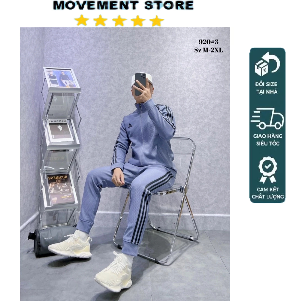 Bộ quần áo thể thao nam Adidas mùa đông cao cấp  Hàng loại 1 Bộ thu đông nam mặc nhà dài tay dày dặn