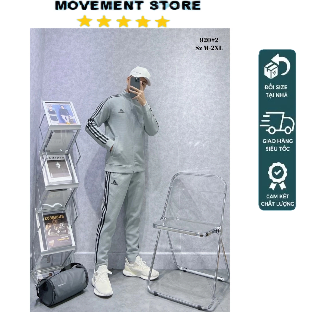 Bộ quần áo thể thao nam Adidas mùa đông cao cấp  Hàng loại 1 Bộ thu đông nam mặc nhà dài tay dày dặn