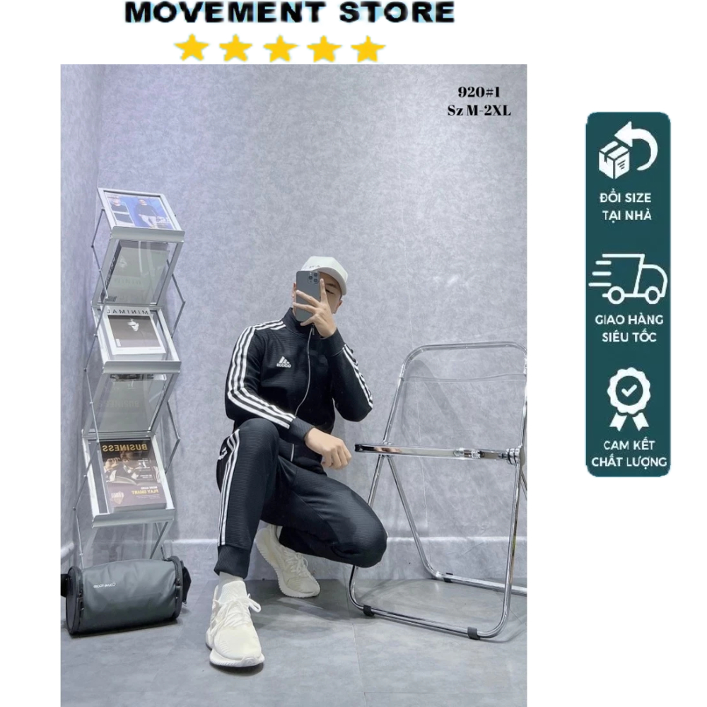 Bộ quần áo thể thao nam Adidas mùa đông cao cấp  Hàng loại 1 Bộ thu đông nam mặc nhà dài tay dày dặn