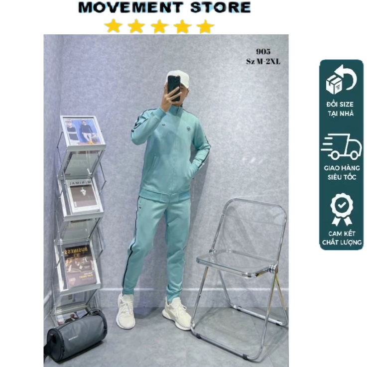 Bộ quần áo thể thao nam Lacoste nỉ cao cấp mùa đông  Hàng loại 1 Bộ thu đông nam mặc nhà dài tay dày dặn