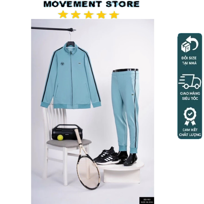 Bộ quần áo thể thao nam Lacoste nỉ cao cấp mùa đông  Hàng loại 1 Bộ thu đông nam mặc nhà dài tay dày dặn