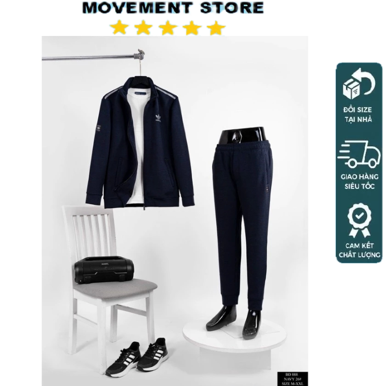 Bộ quần áo thể thao nam Adidas nỉ mùa đông cao cấp  Hàng loại 1 Bộ thu đông nam mặc nhà dài tay dày dặn
