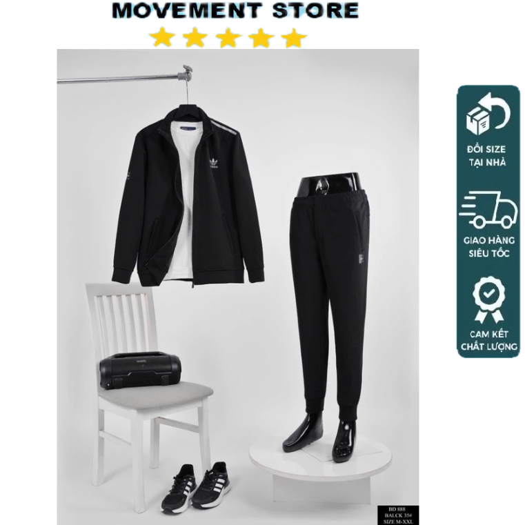 Bộ quần áo thể thao nam Adidas nỉ mùa đông cao cấp  Hàng loại 1 Bộ thu đông nam mặc nhà dài tay dày dặn