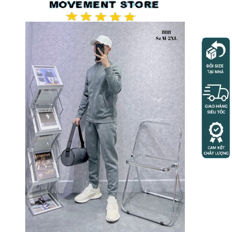 Bộ quần áo thể thao nam Adidas nỉ mùa đông cao cấp  Hàng loại 1 Bộ thu đông nam mặc nhà dài tay dày dặn