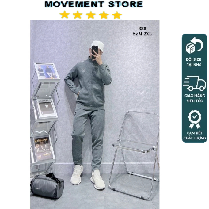 Bộ quần áo thể thao nam Adidas nỉ mùa đông cao cấp  Hàng loại 1 Bộ thu đông nam mặc nhà dài tay dày dặn