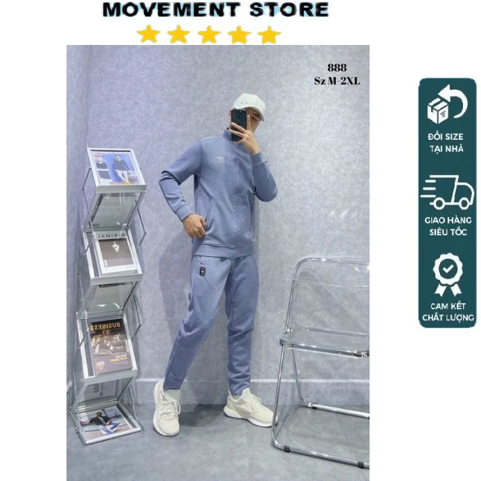 Bộ quần áo thể thao nam Adidas nỉ mùa đông cao cấp  Hàng loại 1 Bộ thu đông nam mặc nhà dài tay dày dặn