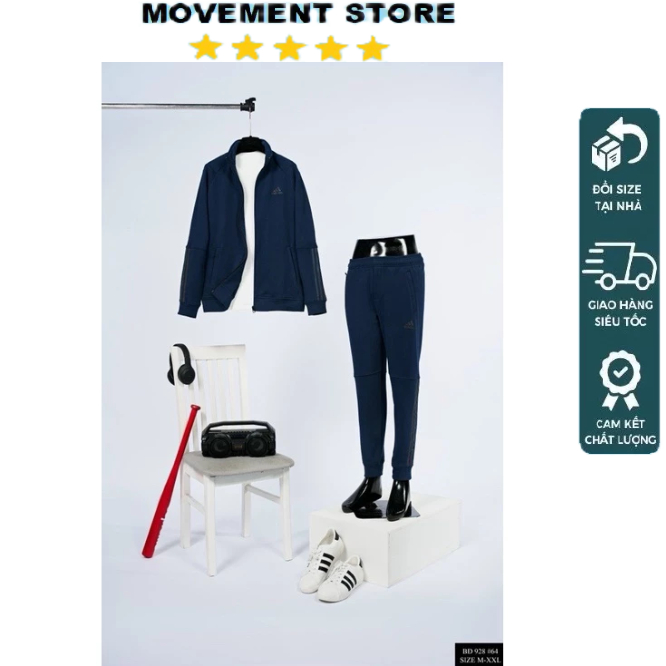 Bộ quần áo thể thao nam Adidas nỉ cao cấp mùa đông  Hàng loại 1 Bộ thu đông nam mặc nhà dài tay dày dặn