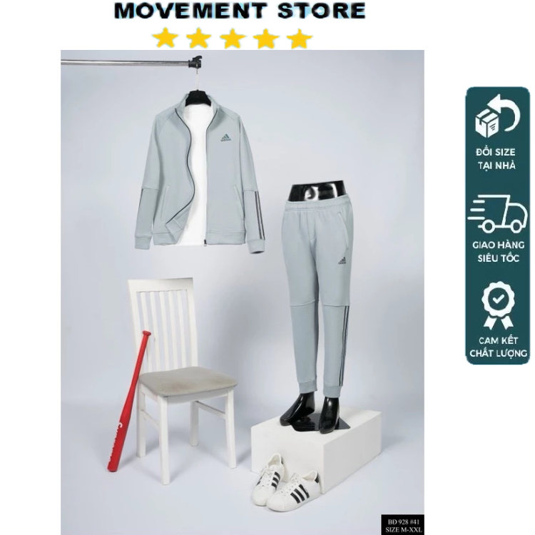 Bộ quần áo thể thao nam Adidas nỉ cao cấp mùa đông  Hàng loại 1 Bộ thu đông nam mặc nhà dài tay dày dặn