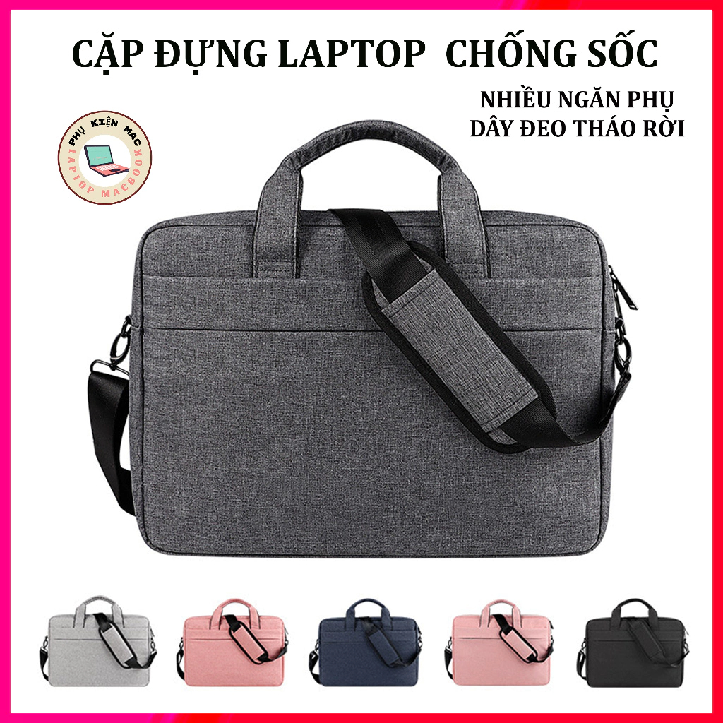 Túi đựng laptop đeo chéo 6 ngăn, túi chống sốc laptop 13 inch - 16 inch, cặp đựng máy tính macbook 14 inch 15.6inch