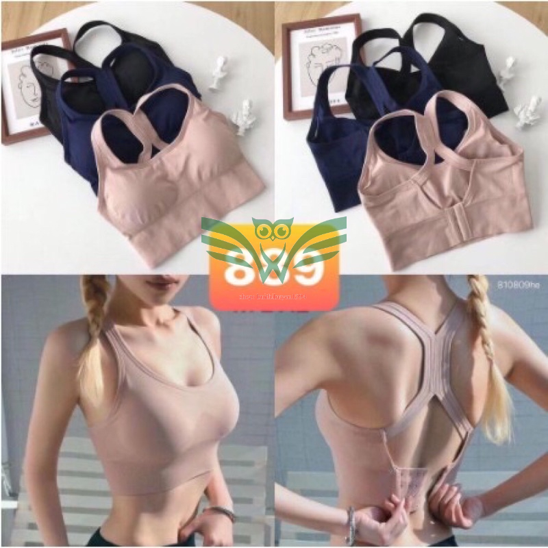 Áo bra tập Gym, Yoga ba khuy cài sau chất đẹp (CÓ SIZE) ms 889