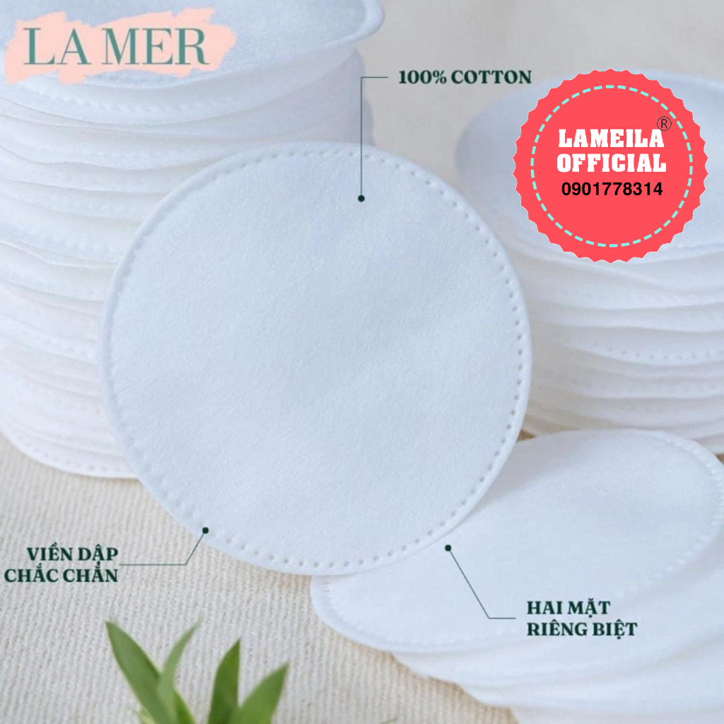 Bông tẩy trang LaMer 201 miếng 100% cotton tự nhiên mềm mịn zai P0642