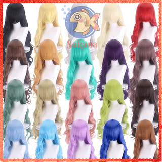 Tóc giả nguyên đầu dài 80cm xoăn các màu lưới hoa chịu nhiệt Wig Sakana Cosplay Shop