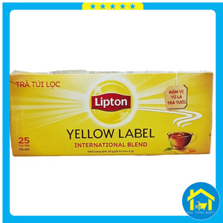 Trà túi lọc Lipton nhãn vàng hộp 50g (25 túi x 2g)