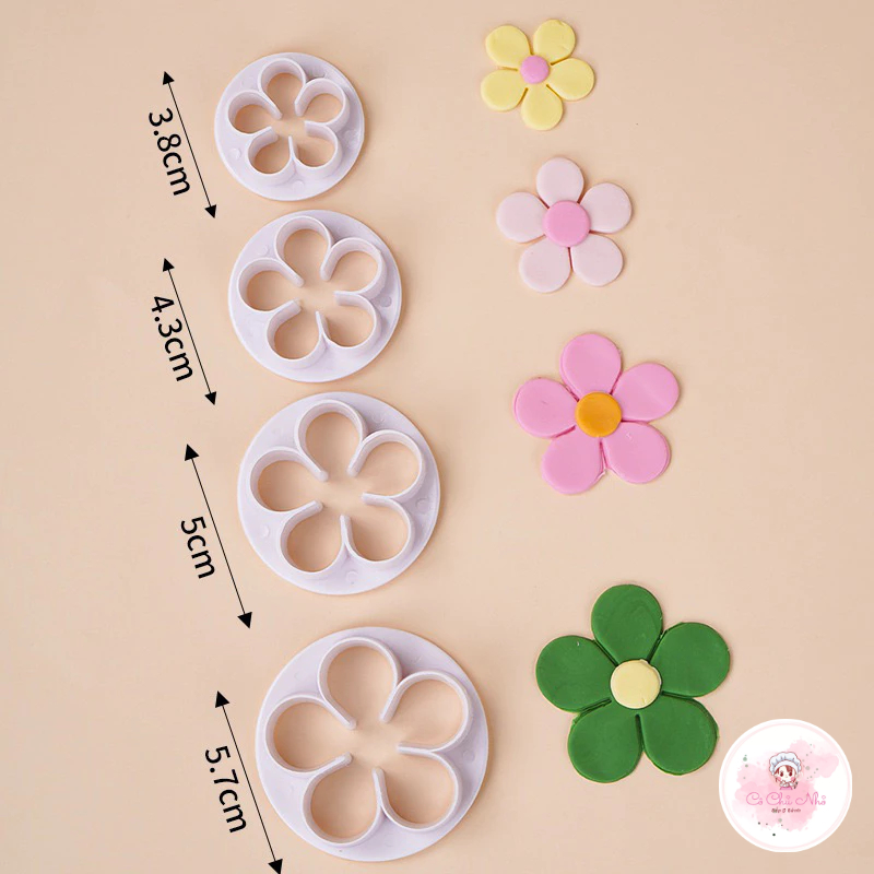 Bộ khuôn cắt cookies/fondant/gum các mẫu hình hoa