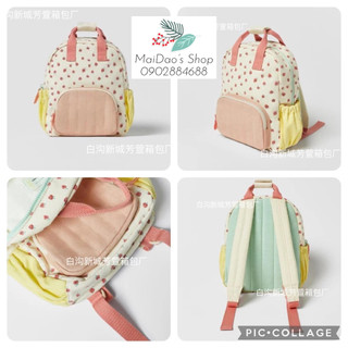 Túi trẻ em mới ba lô vải canvas đi học cho bé ba lô in hình dâu tây ba lô đi học cho bé trai và bé gái mẫu mới 2024 mềm,