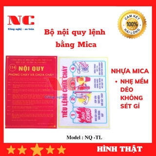 Bảng nội quy tiêu lệnh PCCC bằng MICA trong suốt bền,không rỉ sét,tính thẩm mỹ cao
