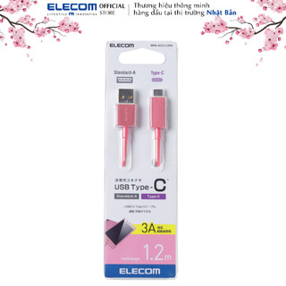 Cáp sạc type C Elecom MPA-ACCL - sạc nhanh 3A dây 1.2m mạ kim chống cháy nổ
