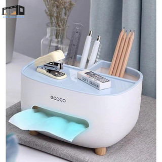 Hộp đựng giấy ăn đa năng để bàn ECOCO thiết kế sang trọng nhỏ gọn chất liệu nhựa PP