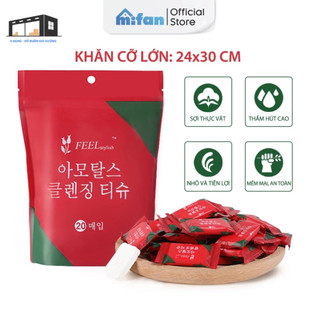Khăn giấy nén hàn quốc cao cấp mifan khăn 24x30cm - loại dày 2 lớp - mang đi du lịch, công tác tiện lợi