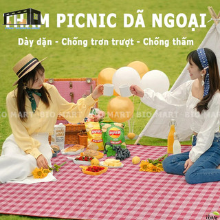 Thảm picnic gấp gọn, Thảm dã ngoại, Thảm du lịch cao cấp, Chống thấm nước, họa tiết caro, gấp gọn tiện lợi