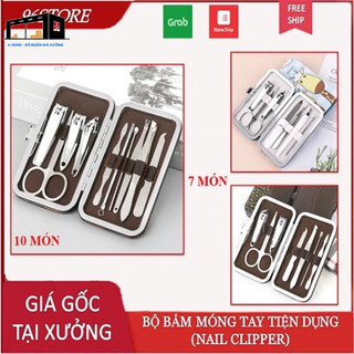 Bộ bấm móng tay 10 món thép không gỉ - bộ cắt móng tay làm nail cao cấp