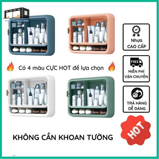 Kệ mỹ phẩm treo tường nhựa cứng cao cấp, tủ thuốc gia đình tiện lợi