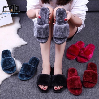Dép Bông Đi Trong Nhà Mùa Đông, Dép Lông Nữ Đi Trong Nhà, Ấm Áp Sang Chảnh Đế Mềm Chống Trơn Trượt
