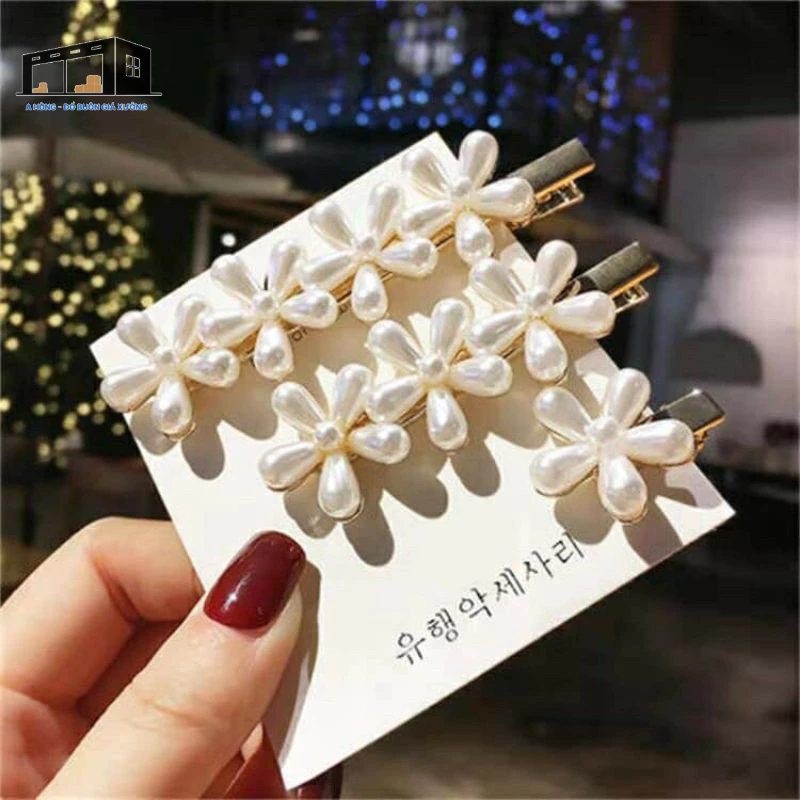 Sét 3 kẹp tóc hoa 5 cánh