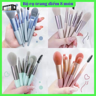 Bộ cọ trang điểm 8 món Vintage lông mềm mại siêu xinh