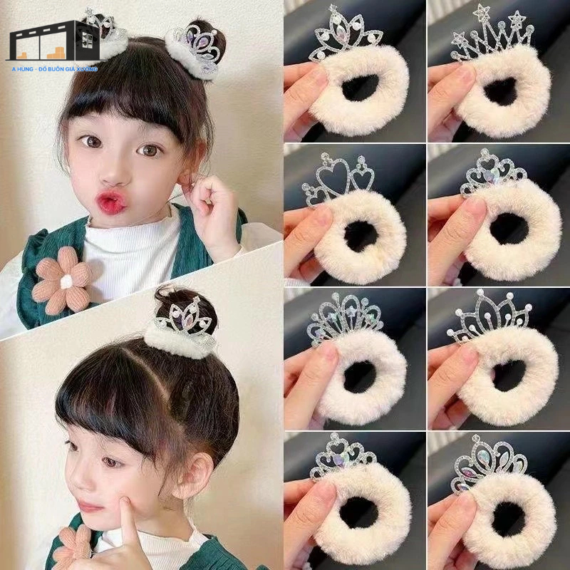 Combo 2 dây chun buộc tóc vương miện cho bé