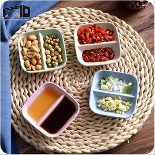 Đĩa đựng gia vị 2 ngăn bằng lúa mạch