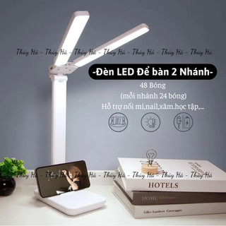 Đèn để bàn nối mi 48 Bóng-2 Nhánh_3 chế độ sáng_dùng phun xăm,làm nail,học tập_Thúy Hà