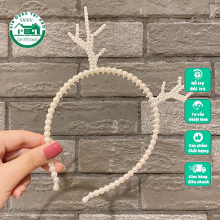 Bờm Cài Tóc Đính Hạt Trai Phong Cách Hàn Quốc