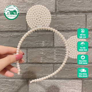Bờm Cài Tóc Đính Hạt Trai Phong Cách Hàn Quốc