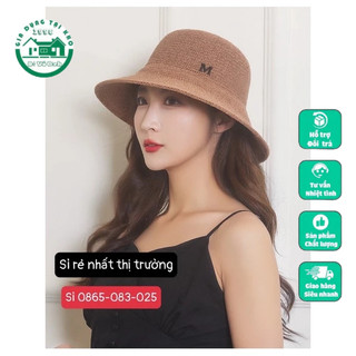 Mũ cói chữ M phong cách Hàn Quốc