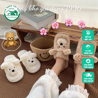 Dép bông (FREESHIP)đi trong nhà nam nữ. hình thú mặt cừu/dep bông/mùa đông đế cao su