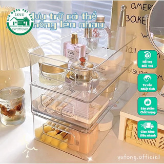 Hộp lưu trữ máy tính để bàn Acrylic Kệ đựng Mỹ phẩm trong suốt nhựa PC cao cấp để bàn