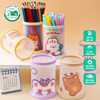 Ống cắm bút in hình thú dễ thương có thể tháo gọn