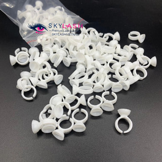 Nhẫn đổ keo nối mi, Nhẫn đựng keo túi 100 cái .nối mi - tạo fan - dụng cụ nối mi
