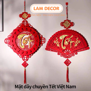 Dây treo trang trí Tết vải nhung, liễn treo trang trí phòng khách ngày tết