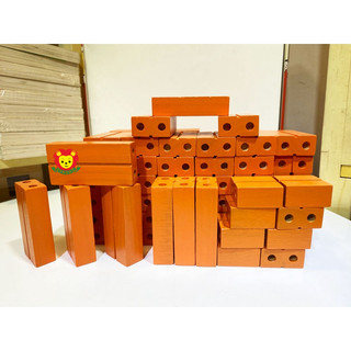 Đồ chơi gạch xây dựng bằng gỗ Việt Nam an toàn cho bé, đồ chơi xếp hình khối gỗ mầm non phát triển kỹ năng
