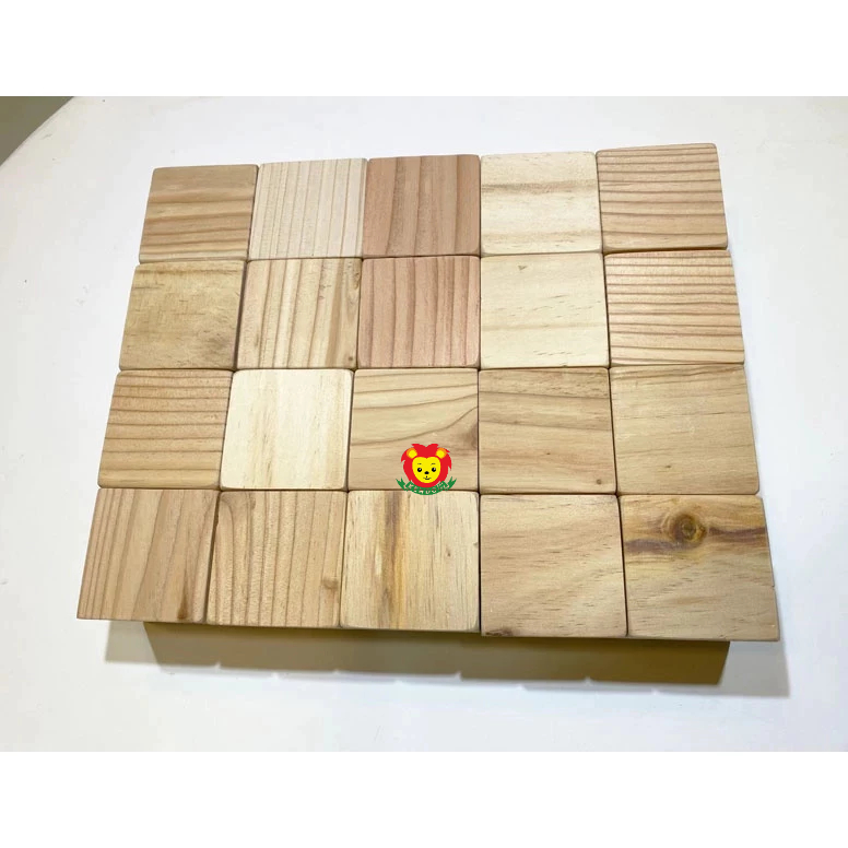 Khối gỗ lập phương lớn 5cm, khối vuông xếp chồng và làm đồ thủ công DIY, đồ chơi gỗ xây dựng, khối gỗ trơn không màu