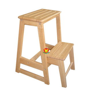 Ghế bậc thang 2 tầng tiện dụng bằng gỗ caosu chắc chắn an toàn, ghế gỗ thắp hương, lấy đồ