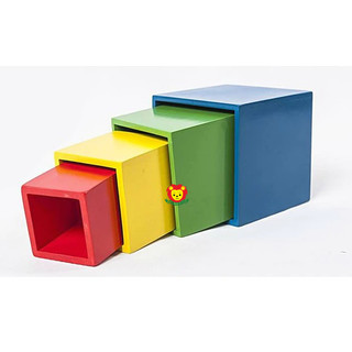 Đồ chơi mầm non lồng hộp vuông 4 hộp to cho bé chơi trí tuệ logic, giáo cụ mầm non Việt an toàn