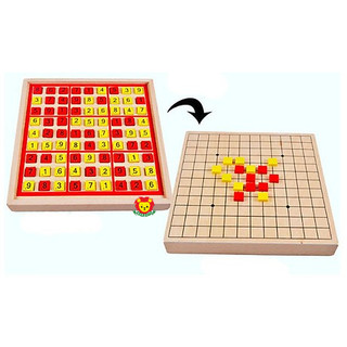 Bộ trò chơi Sudoku và cờ Caro đa năng 2 in 1 bằng gỗ, đồ chơi trí tuệ giải toán thông minh, game tại nhà